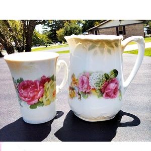 ANTIQUE GERMANY PITCHER AND CUP